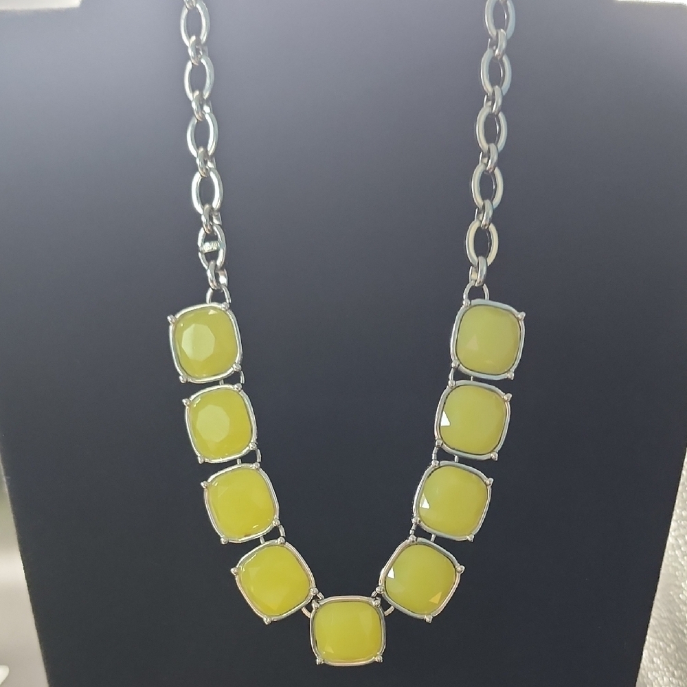 Lia Sophia Elegant‎ Silver and Yellow/Green Necklace